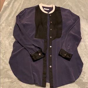 Equipment tuxedo silk shirt